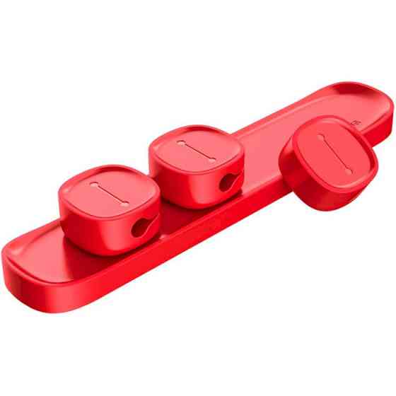 Магнітний органайзер держак для проводів Baseus Peas Cable Clip ACWDJ-09 (Червоний) Миколаїв