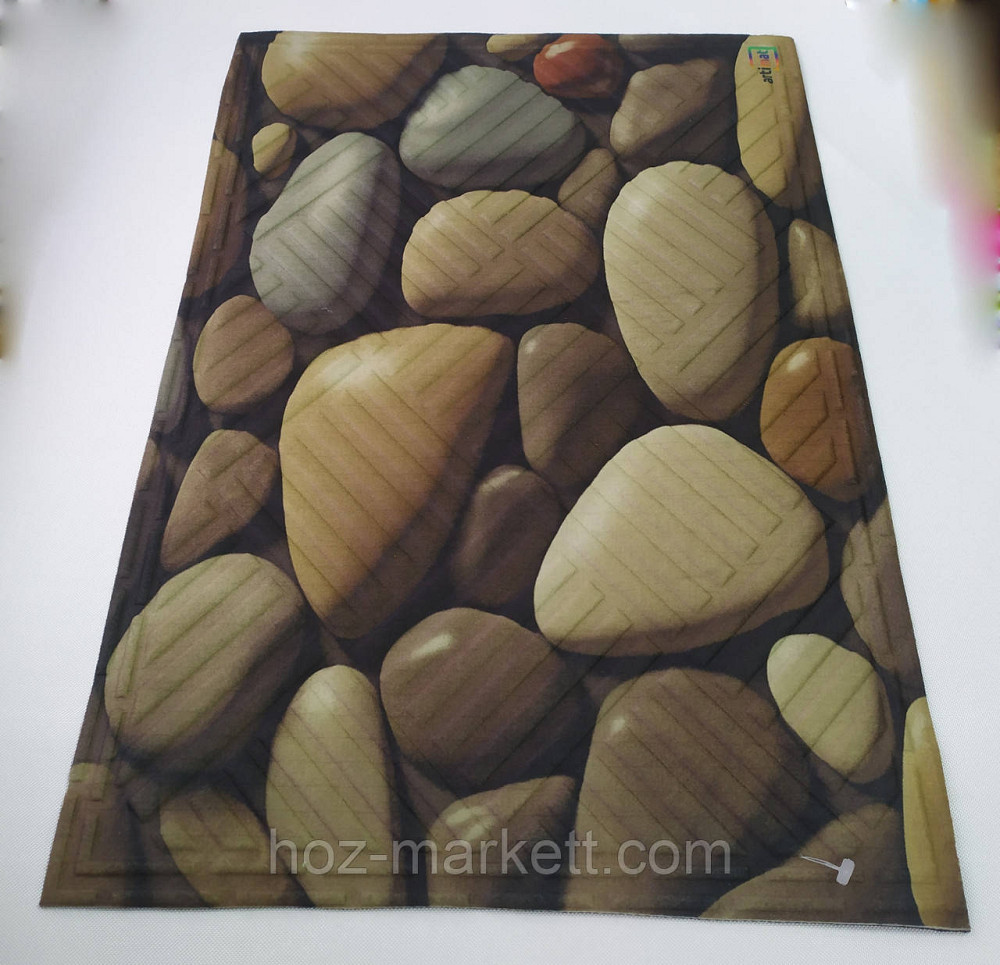 Коврик 60 х 40 см прорезиненный с ворсом в прихожую Камни Харьков - изображение 4