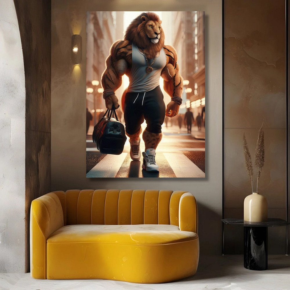 Картина Холсті в спортзал  Лев KLM_15 50x70 см Київ - фото 4