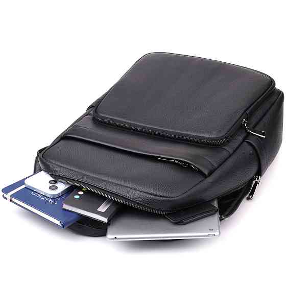 Чоловічий рюкзак з натуральної шкіри Vintage 23052 Чорний Київ