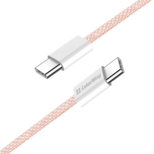 Кабель USB PD Type-C/Type-C ColorWay CW-CBPDCC061-P 3,0A 60W 1м рожевий Житомир