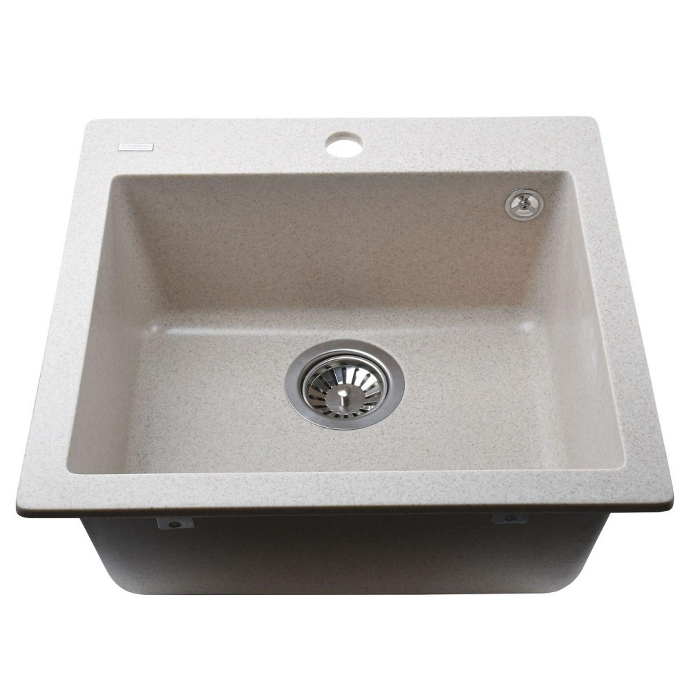 Гранитная мойка Globus Lux AOSTA песчаный 490x455мм-А0004 (000023574) Киев - изображение 4