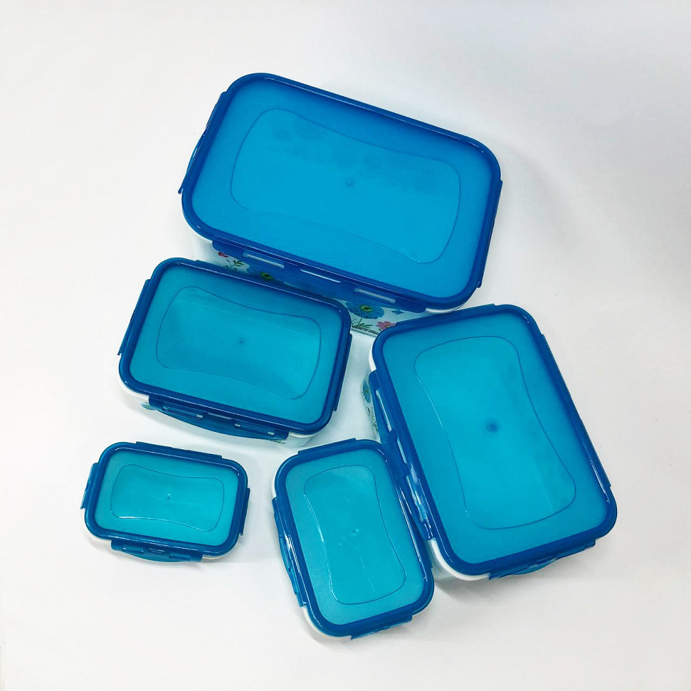 Набор контейнеров UNIQUE UN-1514 5шт. Цвет: голубой ZO-53 Львов - изображение 6