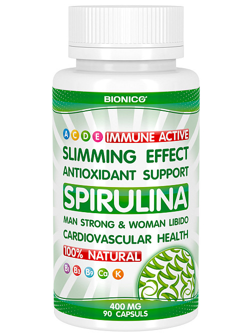 Спирулина для здоровья кровеносной системы, для здоровья щитовидной железы, похудение, 90 капс. Киев - изображение 1