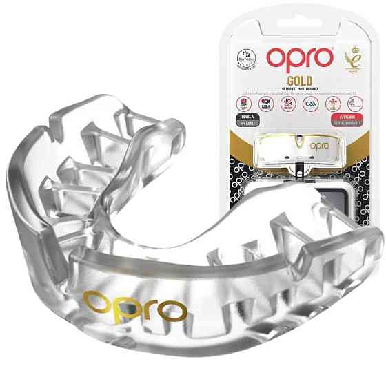 Капа боксерская детская OPRO Gold UFC до 10 лет одночелюстная прозрачная Спортивна капа взрослая для бокса Киев