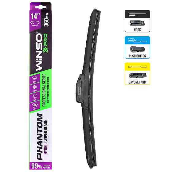 Щетка стеклоочистителя гибридная Winso Pro Phantom 14/360мм Львов