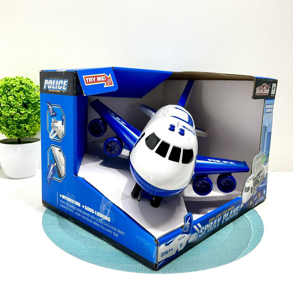 Літак вантажний звук підсвічування парогенератор інерція гумові колеса масштаб 1:64 Синій (660 A-311) Чернігів - фото 3