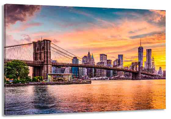 Картина холст в гостиную / спальню  Бруклінський міст      MLP_213 70x140 см Киев