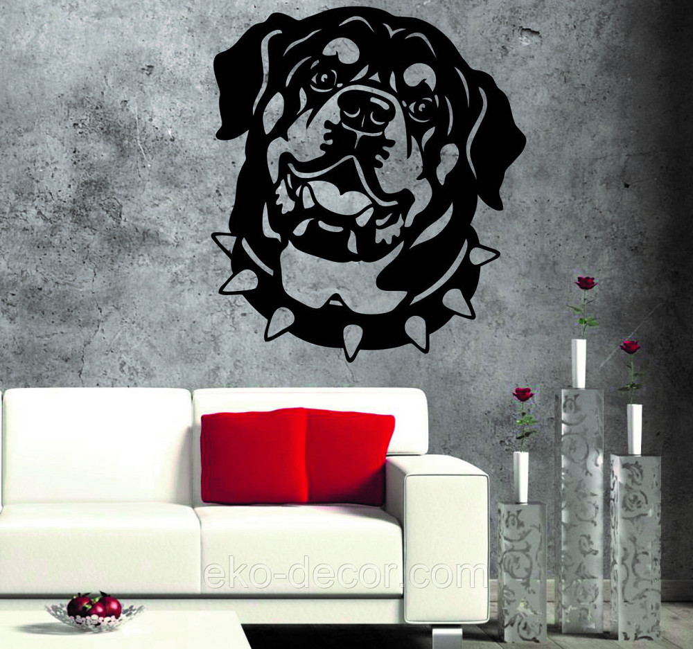 Декоративне настінне Панно  «Ротвейлер» , Декор на стіну 70*62 см, Чорний Київ - фото 8