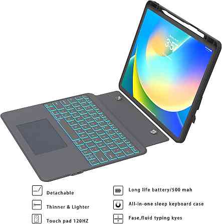 Чехол клавиатура ROOFEI для iPad Pro 12.9 iPad Pro 6/5/4/3 поколения 2022 2021 2020 и 2018 лет Днепр