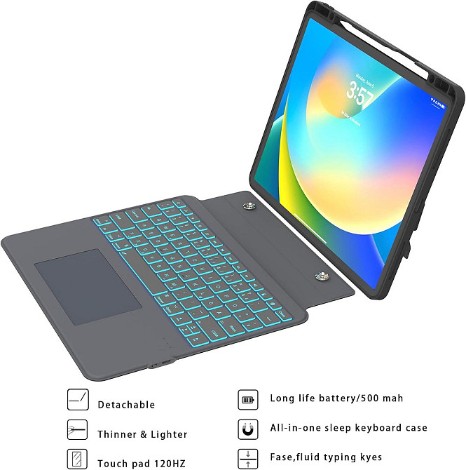 Чохол-клавіатура ROOFEI для iPad Pro 12.9 iPad Pro 6/5/4/3 покоління 2022 2021 2020 та 2018 років Дніпро - фото 4