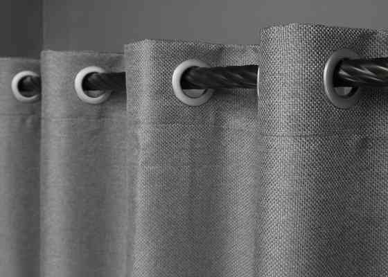 Комплект штор на люверсах VR-Textil Лен-блэкаут 1797ш Серый 150х250см 2 шт (37-0264) Киев