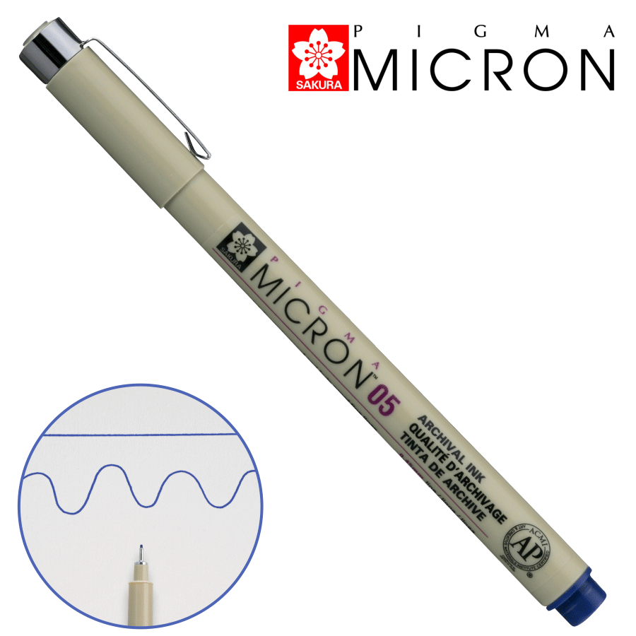 Линер PIGMA MICRON (0.5) 0,45мм Королевский синий Sakura Киев - изображение 1