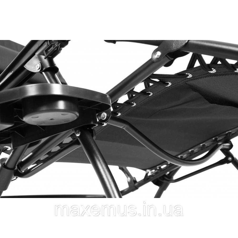 Раскладной шезлонг-лежак садовый Bonro СПА-167A Черный с подголовником и подставкой для напитков (до 120 кг) Мостиска - изображение 19