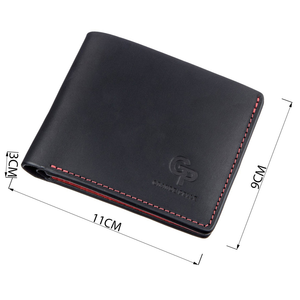 Оригінальна портмоне комбі унісекс на магніті GRANDE PELLE 11207 Чорне Київ - фото 4