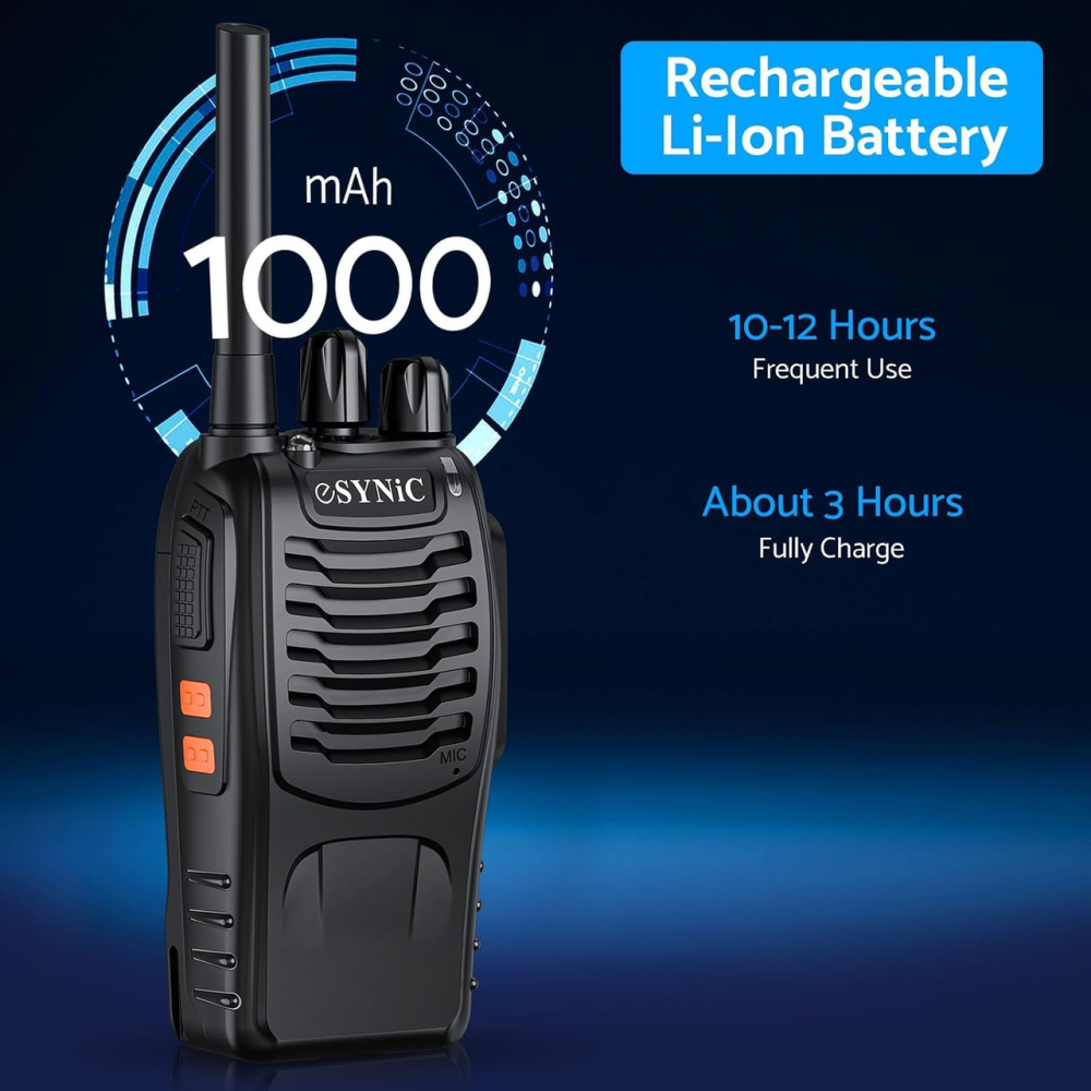 Рації eSynic PMR446, комплект 2 шт., 16 каналів, до 5 км, VOX, шумозаглушення CTCSS/DCS, LED-ліхтарик, USB Київ - фото 8