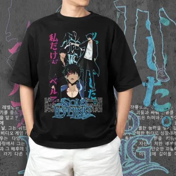 Футболка мужская с принтом Solo Leveling Sung Jin-Woo 4 Размер 48 Anime0909 Днепр