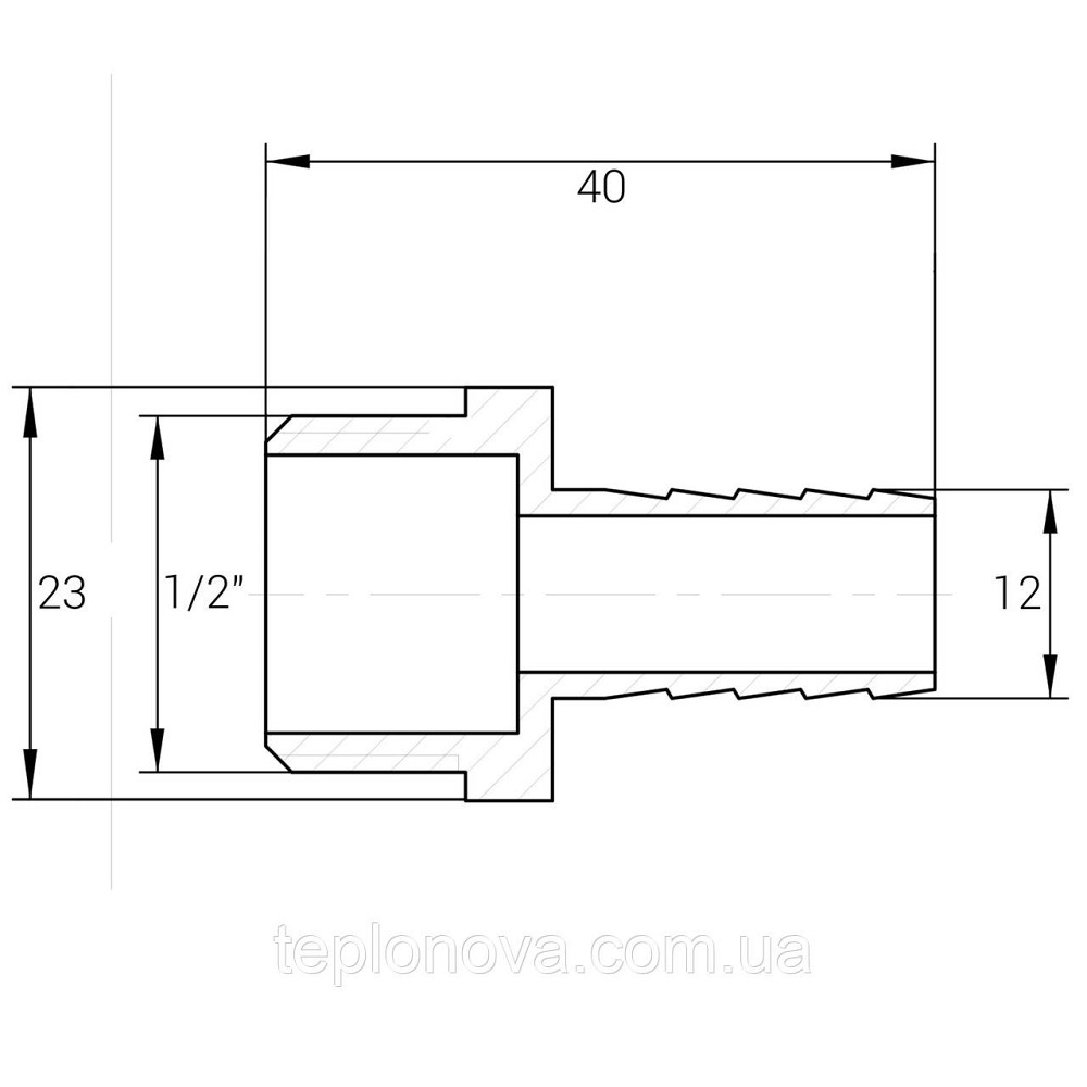 Штуцер 1/2″Н 12мм латунный LU3F2S OPTIMUM Черновцы - изображение 3