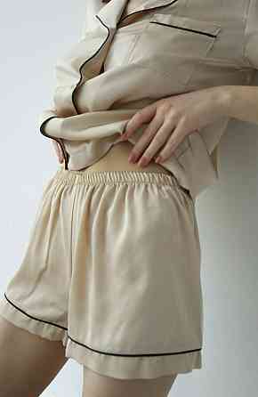 Пижама женская с шортами шелк Молочный ч/к L Харьков