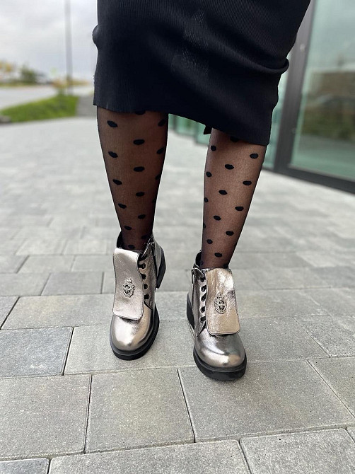 Injers Черевики жіночі INJERS срібні натуральна шкіра зима высота 13см (3883) 37р.38р. Коломия - фото 8