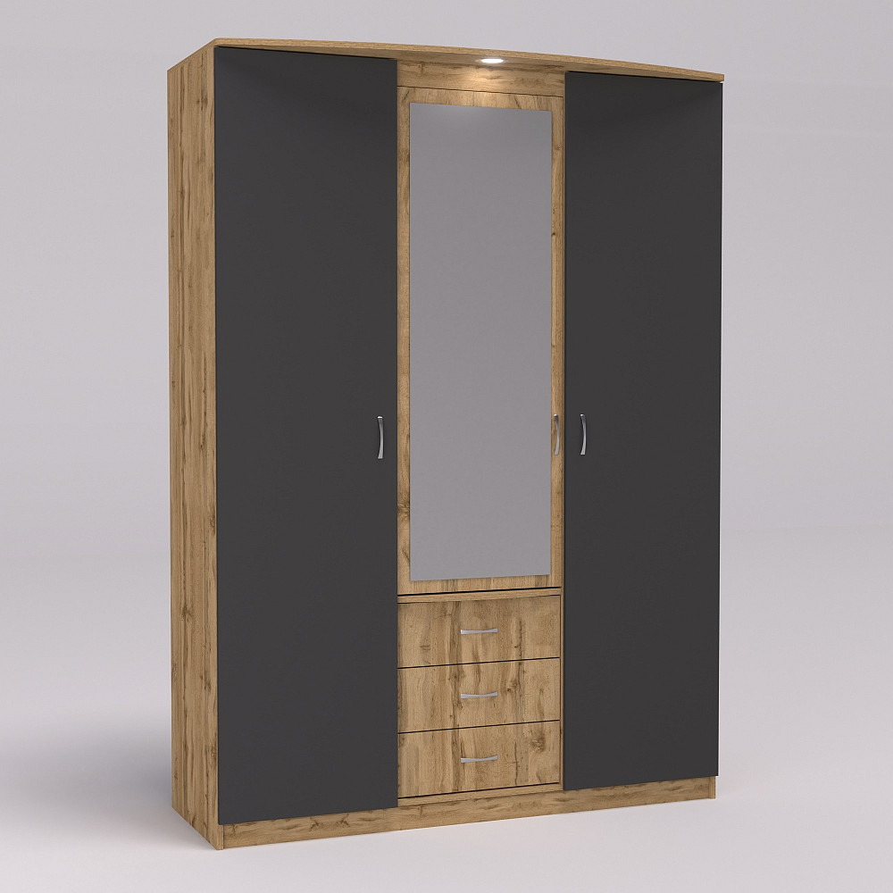 Шкаф Диана, Дуб Аппалачи/Антрацит, 1500х650х2100 Львов - изображение 1