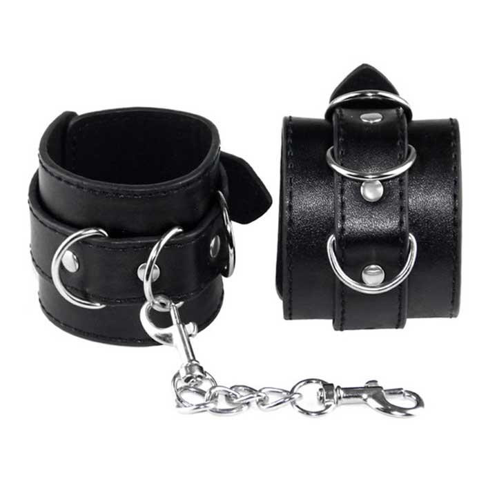 Кожаные чёрные наручники – Садо-мазо Винница - изображение 3