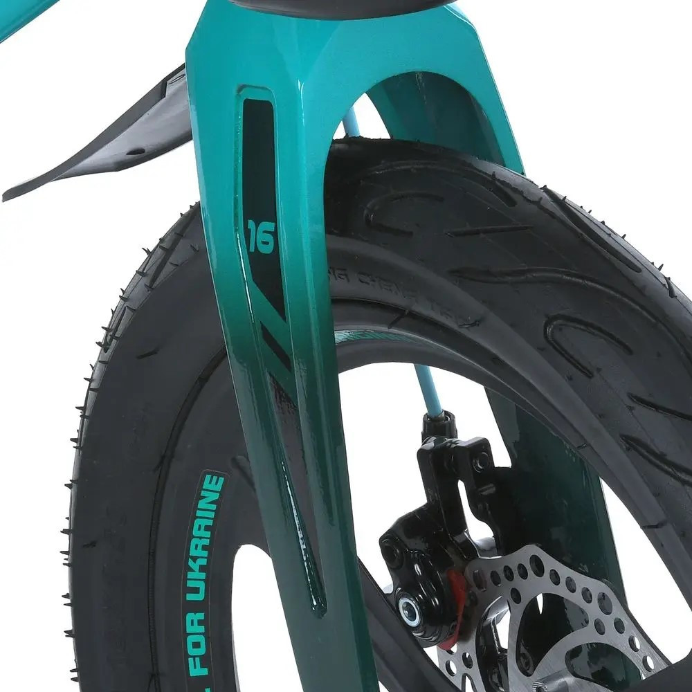 Велосипед дитячий PROFI 16 дюймів STELLAR з бічними колесами магнієва рама та вилка кошик дискові гальма Чорно-бірюзовий (MB Чернігів - фото 4