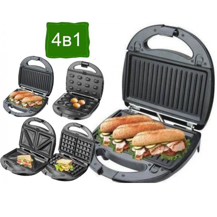 Сендвічниця для гарячих бутербродів Domotec MS-7704 1000Вт, Універсальний гриль побутовий TB-20 Львів - фото 20