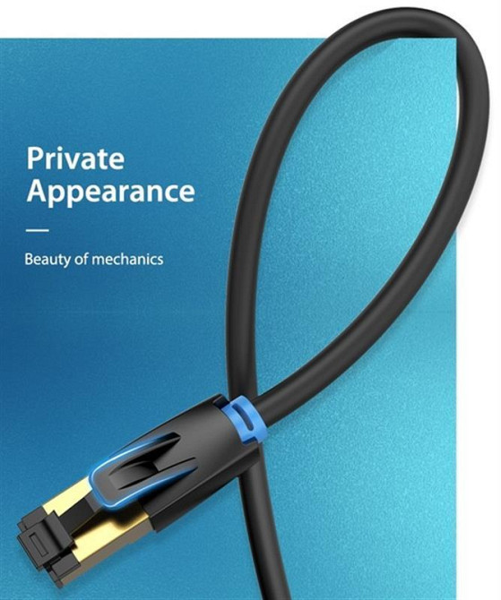 Патч-корд CAT 8 SFTP Ethernet, 20 m, Black (IKABQ) Чорний Харьков - изображение 5
