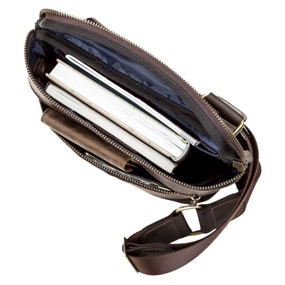 Сумка чоловіча шкіряна Коричнева (SHVIGEL) Київ - фото 4