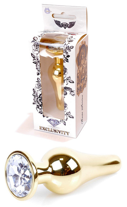 Анальна пробка Boss Series - Jewellery Gold BUTT PLUG Clear, BS6400066 Sex Aura Київ - фото 1