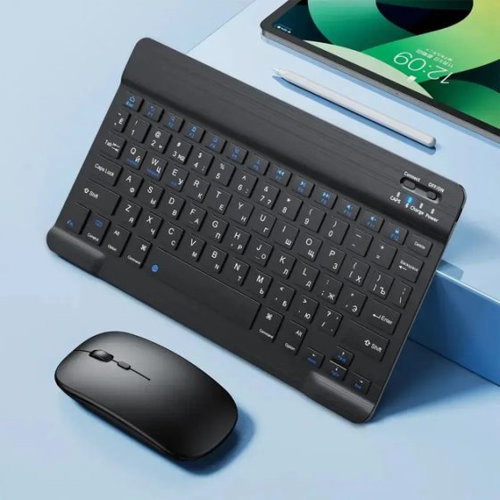 Комплект бездротова акумуляторна клавіатура з мишею Bluetooth 3.0 Windows Android IOS Mac Київ