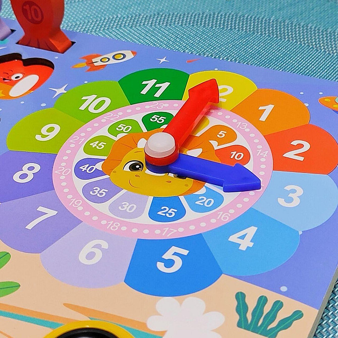Логічна дошка WToys математичний+фруктовий сортер шестерні спинер годинник пальчиковий лабіринт магнітна рибалка (53482) Чернігів - фото 8