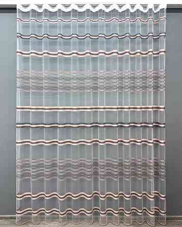Тюль VR-Textil 1771т Фатин смуги Пудровий з графітовим 400х270 см (40-251) Київ