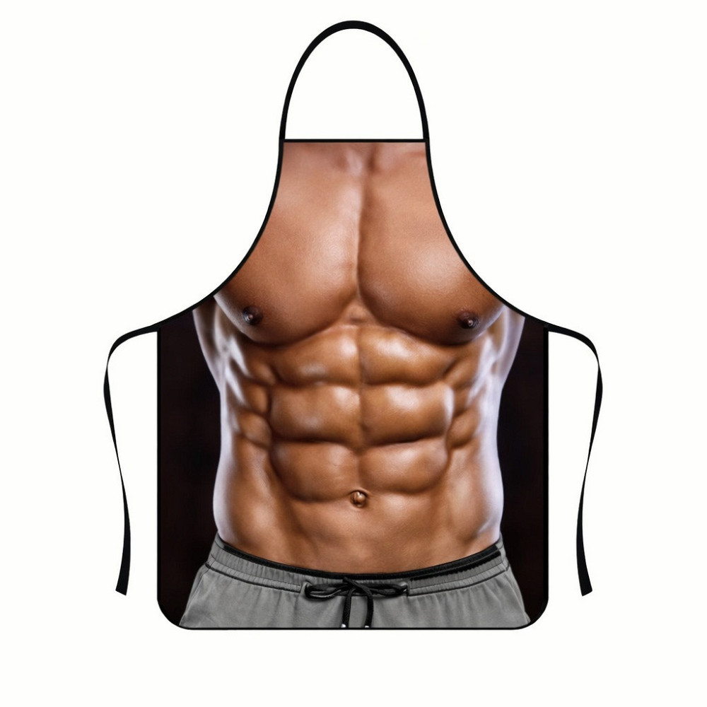 Фартук для мужчин с принтом мышц 80 на 60 см коричневый Киев - изображение 7