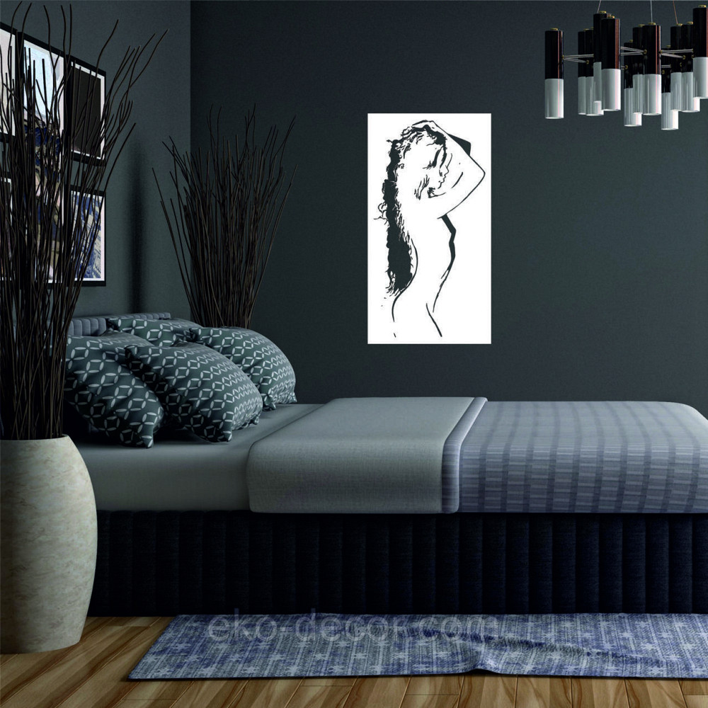 Декоративное настенное Панно «Силуэт женщины», Декор на стену 70*37 см, Белый Киев - изображение 8