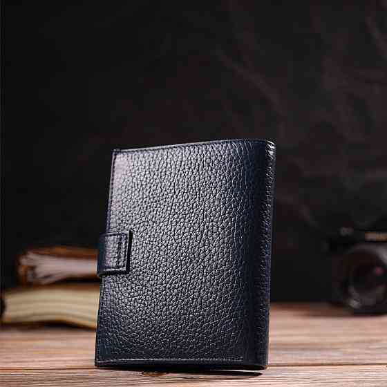 Практичний вертикальний чоловічий гаманець середнього розміру з натуральної шкіри флотар (CANPELLINI) Київ