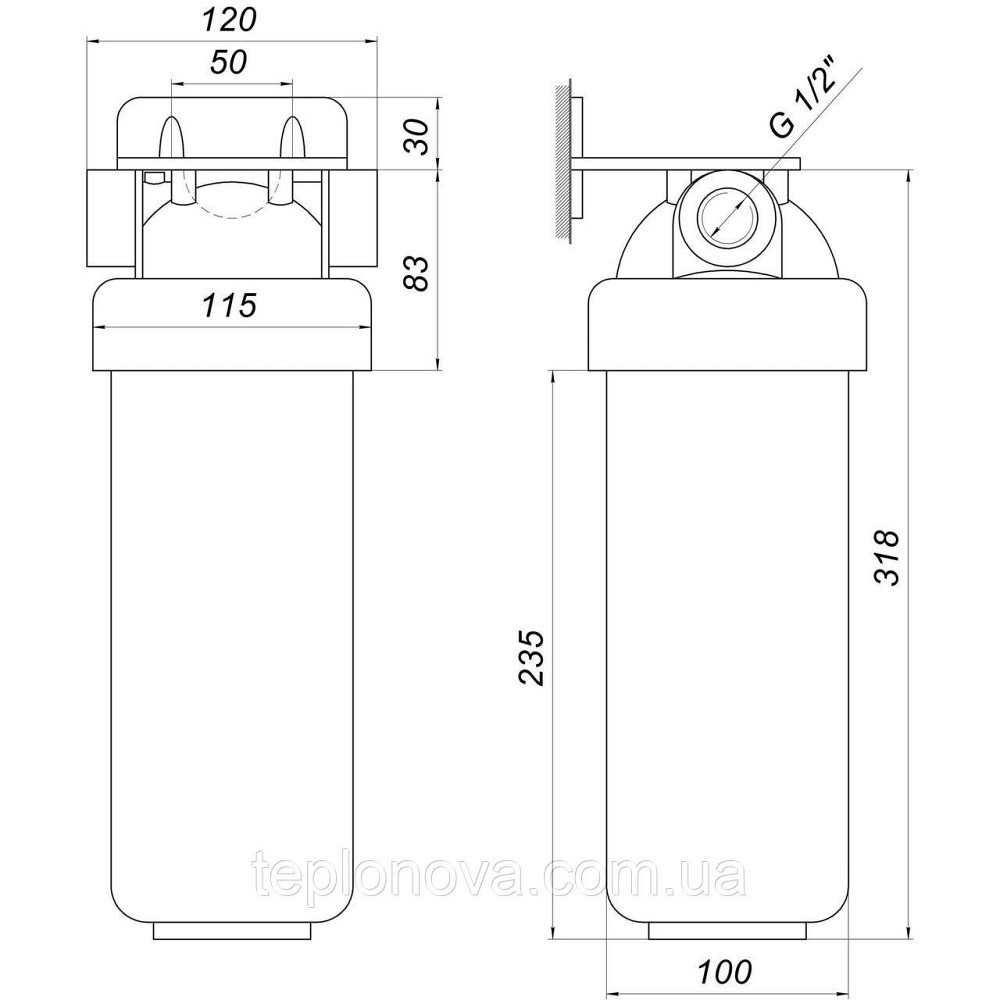 Фільтр-колба 2-х комп. БЕЗ картриджа, БЕЗ коробки OasisPro BSL2, 1/2″ Чернівці - фото 9
