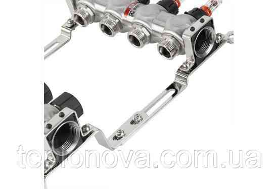 Колектор нержавійка на 7 пар виходів  "Raftec" RC-03 для Теплої Підлоги з розходомірами Чернівці