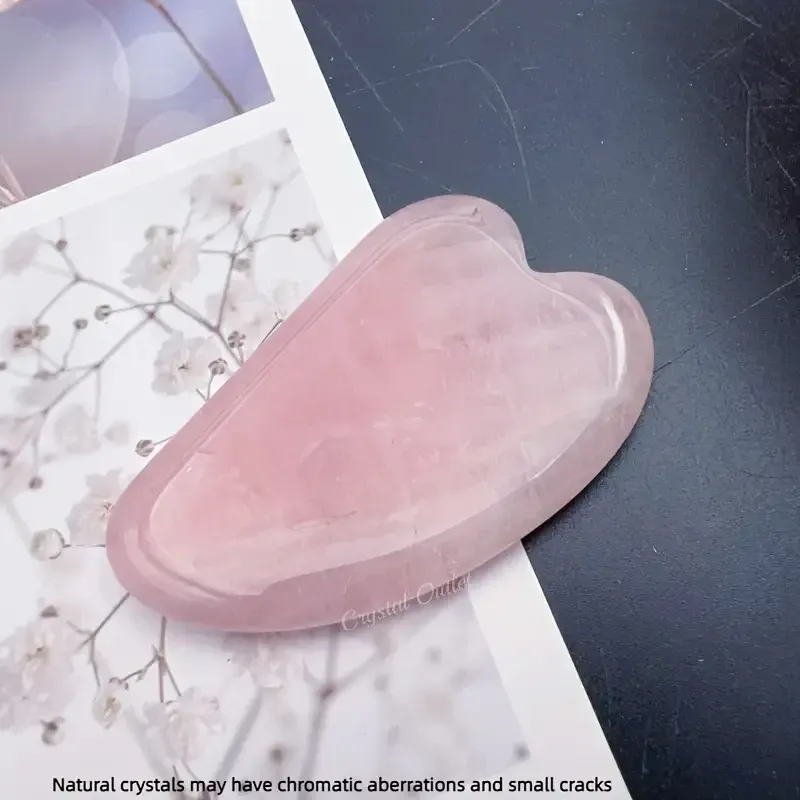 Акупунктурний масажер гуаша з рожевого кварцу у формі серця, 6.3 см. Київ - фото 1