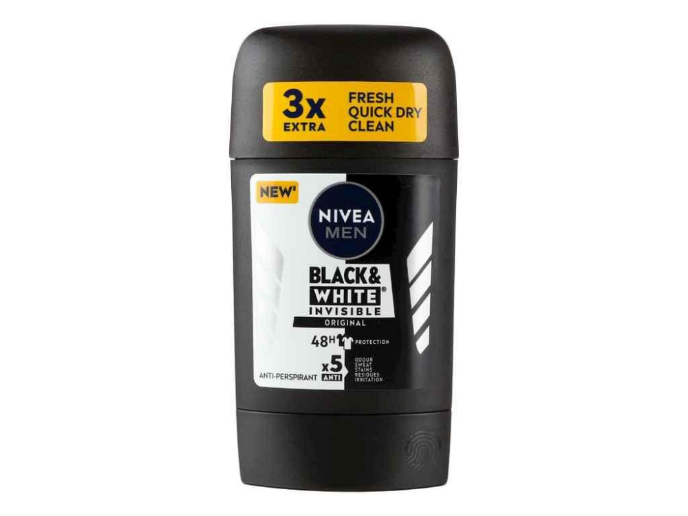 Антипреспірант твердий 50мл чол Чорне та Біле Невидимий Original ТМ NIVEA   Solmir Київ - фото 1