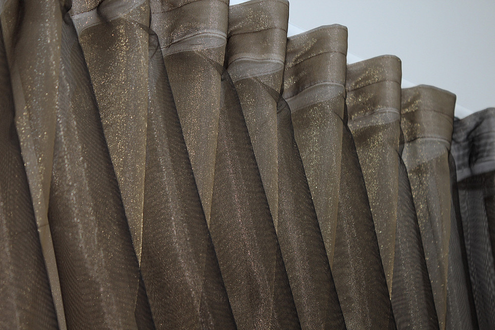 Кухонные шторки VR-Textil № 101к с подвязками золотистый с венге 345х170 см (52-0421) Киев - изображение 7