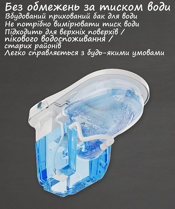 Розумний унітаз-біде (смарт-унітаз) T-9013 з українським голосовим помічником, P-trap 180 (випуск у стіну), підігрів сидіння, Київ - фото 10