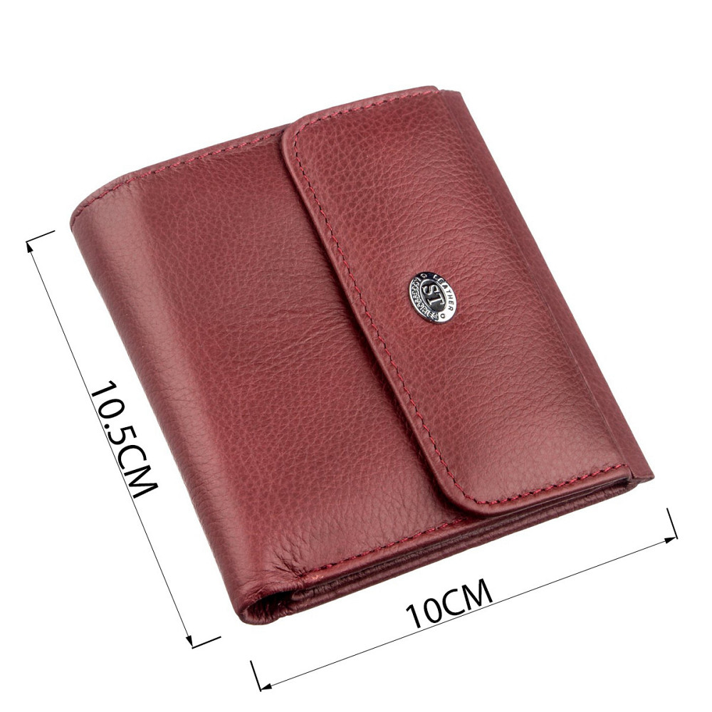 Невеликий жіночий гаманець з монетницьою ST Leather 18920 Бордовий Київ - фото 3