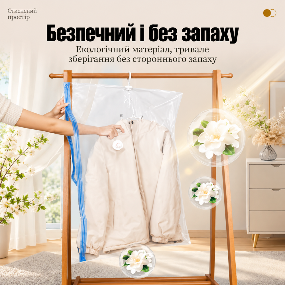 Вакуумний пакет для зберігання для ковдри 200×240 см, матраца для великих ковдр, із ZIP-замком, вакуумний мішок Кам'янець-Подільський - фото 10