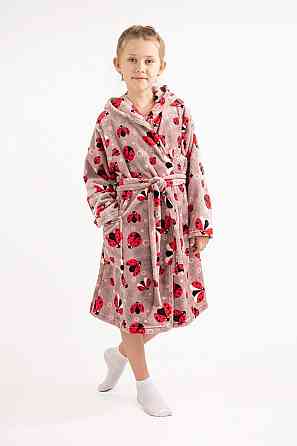 Халат детский для девочки теплый домашний, махровый велсофт, детские халаты на подростка 140 Киев