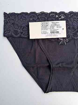 Жіночі трусики Танга з бавовни з мереживним поясом колір Чорний Marsana 01-051 L Київ