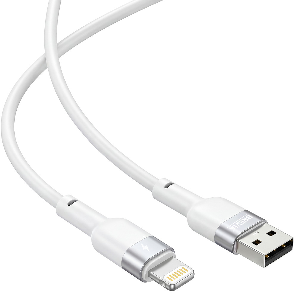 Кабель Brevia USB to Lightning 2,4А 1,2м, білий box (52120WULC1) Львів - фото 3