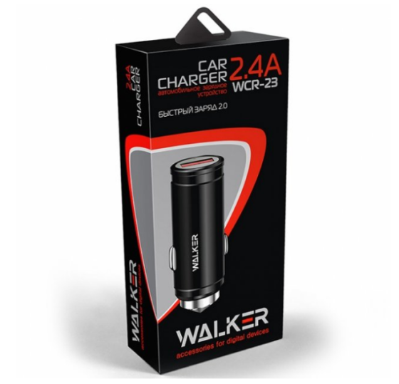Автомобільний зарядний пристрій WALKER WCR-23 2,4A QC чорний Житомир