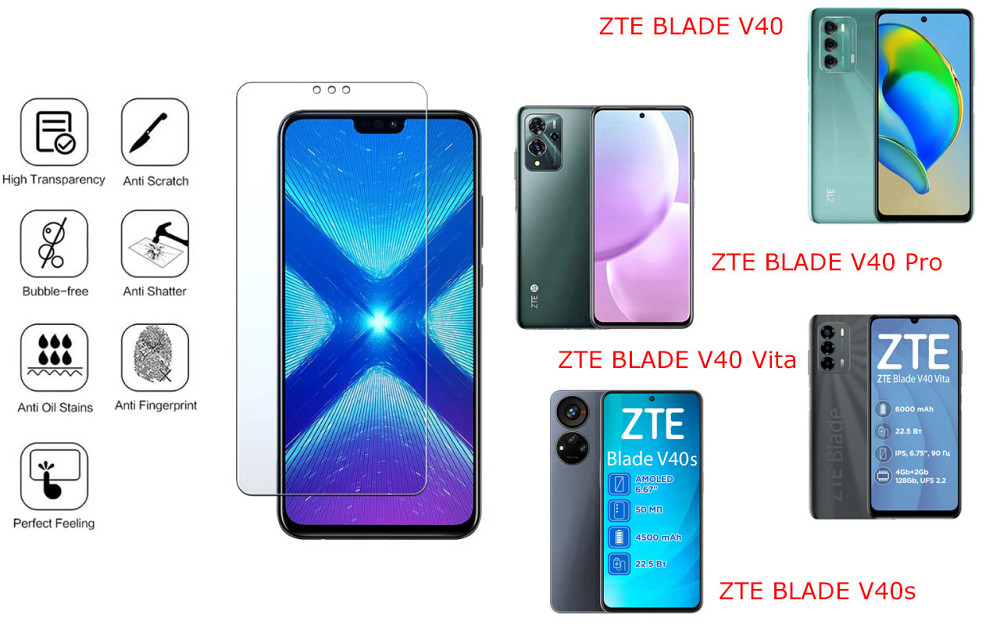 Защитное стекло NeoGlass для ZTE BLADE V40, V40 Pro, V40 Vita, V40s – ультрапрозрачное и устойчивое Киев - изображение 4
